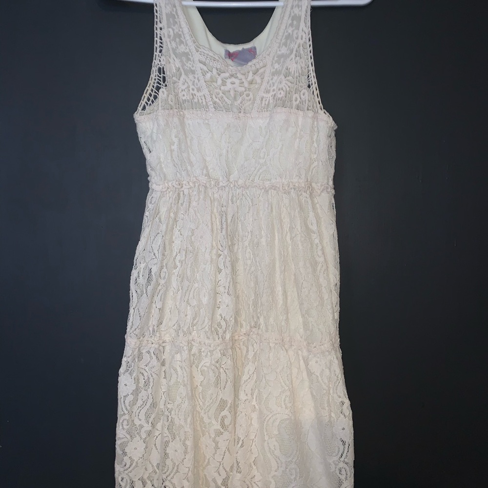 Girls white lace dress